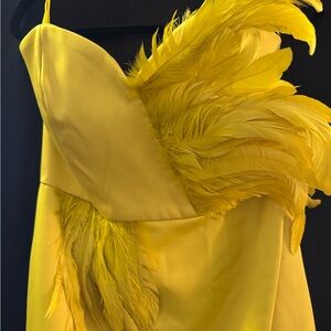Fashion Nova Vibrant Yellow Strapless Dress